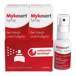 MYKOSERT Spray para hongos de la piel y los pies, 2X30 ml