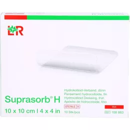 SUPRASORB H Hidrocol. apósito fino 10x10 cm, 10 uds