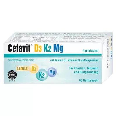 CEFAVIT D3 K2 Mg 4.000 U.I. cápsulas duras, 60 uds