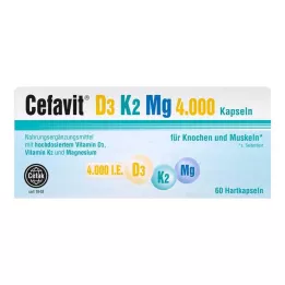 CEFAVIT D3 K2 Mg 4.000 U.I. cápsulas duras, 60 uds