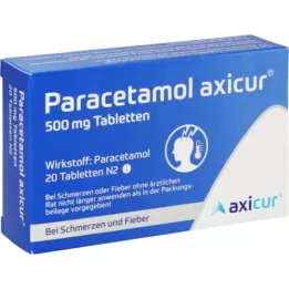 PARACETAMOL axicur 500 mg comprimidos, 20 uds