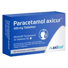 PARACETAMOL axicur 500 mg comprimidos, 20 uds