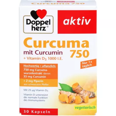 DOPPELHERZ Cúrcuma 750 Cápsulas, 30 Cápsulas