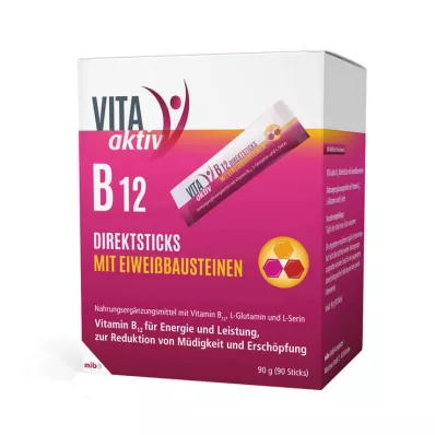 VITA AKTIV B12 Direct Sticks con Protein Building Blocks, 90 uds