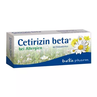 Comprimidos recubiertos con película de cetirizina beta para alergias, 60 piezas