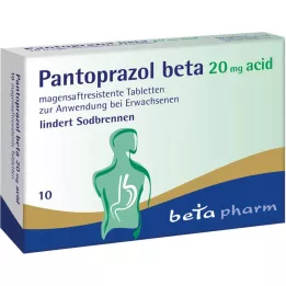 PANTOPRAZOL beta 20 mg ácido comprimidos entéricos, 10 uds