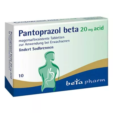 Pantoprazol beta 20 mg tabletas gastrorresistentes ácidas, 10 piezas