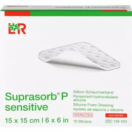 SUPRASORB P sensible PU-Espuma v.no bor.15x15cm, 10 unid