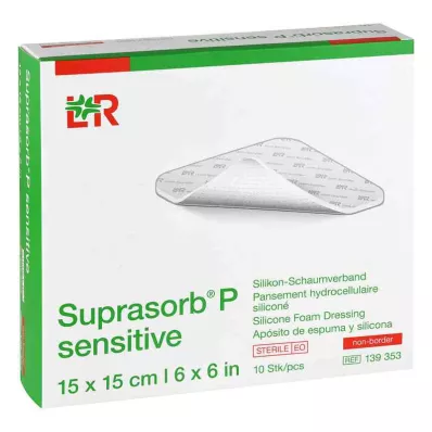 SUPRASORB P sensible PU-Espuma v.no bor.15x15cm, 10 unid