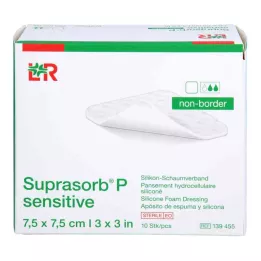 Suprasorb P Sensible PU-Espuma sin boro 7,5x7,5, 10 piezas