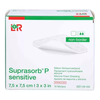 Suprasorb P Sensible PU-Espuma sin boro 7,5x7,5, 10 piezas