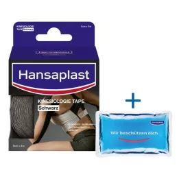 HANSAPLAST Cinta kinesiológica deportiva 5 cmx5 m negra, 1 ud