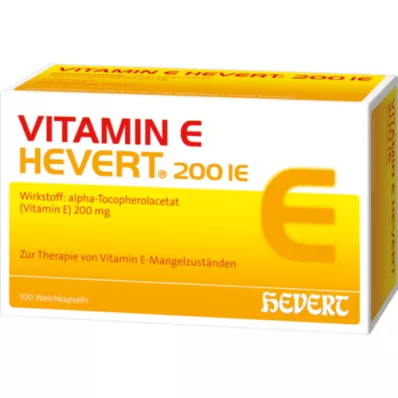 VITAMIN E HEVERT 200 I.E. cápsulas blandas, 100 uds