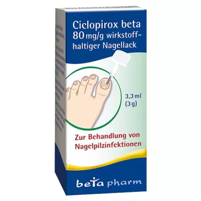Ciclopirox beta 80 mg/g esmalte de uñas activo, 3,3 ml