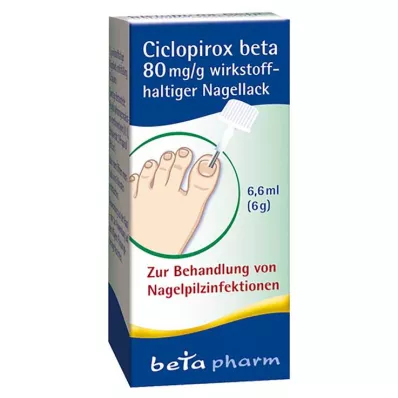 Ciclopirox beta 80 mg/g esmalte de uñas activo, 6,6 ml