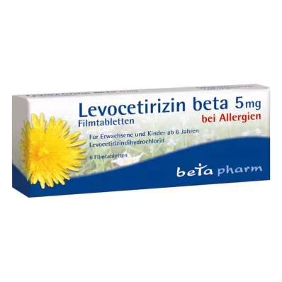 LEVOCETIRIZIN beta 5 mg comprimidos recubiertos con película, 6 uds