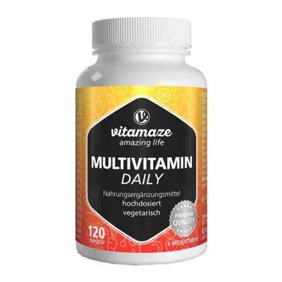 MULTIVITAMIN DAILY sin yodo cápsulas vegetales, 120 uds