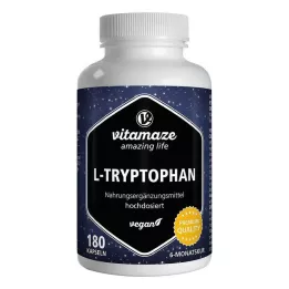 L-TRYPTOPHAN 500 mg cápsulas veganas de alta dosis, 180 uds