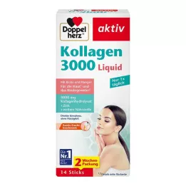 DOPPELHERZ Colágeno 3000 Líquido Sticks, 14 uds