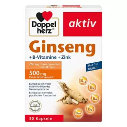 DOPPELHERZ Ginseng 250+B Vitaminas+Zinc Cápsulas, 30 Cápsulas