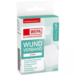 WEPA Apósito estéril 7,2x5 cm, 5 uds