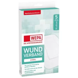 Apósito para heridas Wepa 8x15 cm estéril, 5 piezas