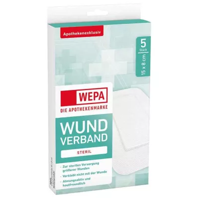 Apósito para heridas Wepa 8x15 cm estéril, 5 piezas Apósito para heridas Wepa 8x15 cm estéril, 5 piezas
