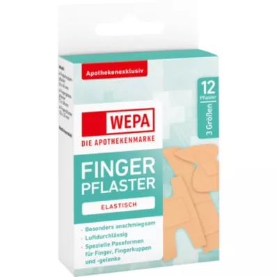 WEPA Mezcla de parches para dedos de 3 tamaños, 12 unidades