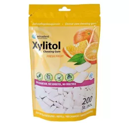 MIRADENT Recambio de chicle de xilitol fruta fresca, 200 St