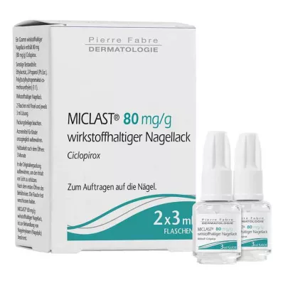 Miclast 80 mg / g de esmalte de uñas activo, 2x3 ml