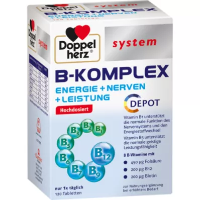 DOPPELHERZ Comprimidos del sistema del complejo B, 120 unidades
