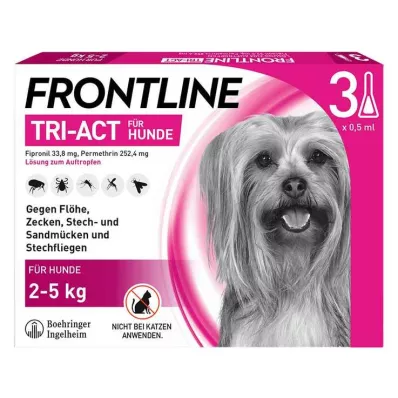 FRONTLINE Solución líquida Tri-Act para perros de 2 a 5 kg, 3 unidades