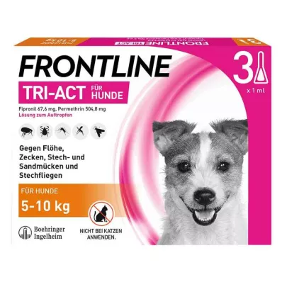 FRONTLINE Solución Tri-Act para goteo en perros de 5 a 10 kg, 3 piezas