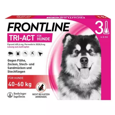 FRONTLINE Solución Tri-Act para goteo en perros de 40 a 60 kg, 3 unidades