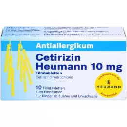 CETIRIZIN Heumann 10 mg comprimidos recubiertos con película, 10 uds