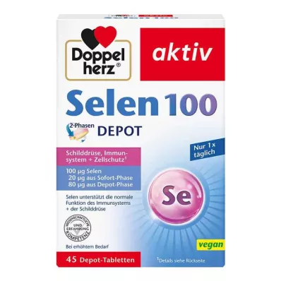 DOPPELHERZ Selenio 100 comprimidos de depósito bifásicos, 45 uds