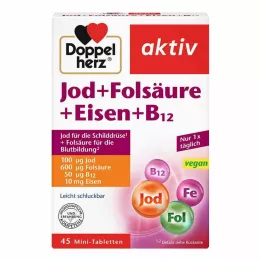 DOPPELHERZ Yodo+ácido fólico+hierro+B12 comprimidos, 45 uds