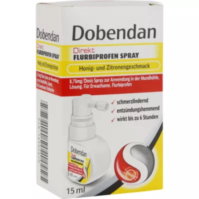 DOBENDAN Flurbiprofeno Directo Spray Miel &amp; Limón, 15 ml