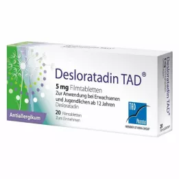 DESLORATADIN TAD 5 mg comprimidos recubiertos con película, 20 uds