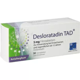 DESLORATADIN TAD 5 mg comprimidos recubiertos con película, 50 uds