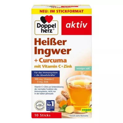 Doppelherz jengibre caliente + bolsa de cúrcuma, 10 piezas