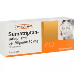 SUMATRIPTAN-ratiopharm para migraña 50 mg comprimidos recubiertos con película, 2 uds