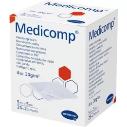 MEDICOMP Vellón comp. estéril 5x5 cm 4ply, 25X2 unid