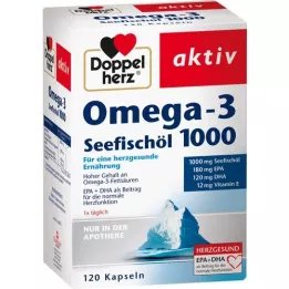 DOPPELHERZ Omega-3 Aceite de Pescado Marino 1000 Cápsulas, 120 Cápsulas