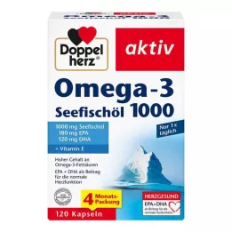 DOPPELHERZ Omega-3 Aceite de Pescado Marino 1000 Cápsulas, 120 Cápsulas