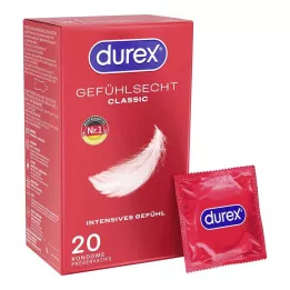 DUREX Preservativos clásicos sensibles, 20 unidades