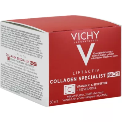 VICHY LIFTACTIV Crema de Noche Especializada en Colágeno, 50 ml