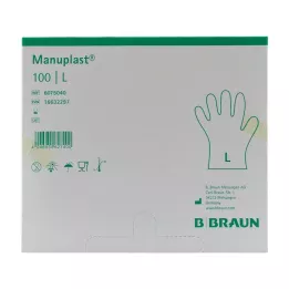 MANUPLAST Guantes desechables PE Talla L, 100 unidades