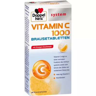 DOPPELHERZ Vitamina C 1000 sistema Comprimidos efervescentes, 40 uds
