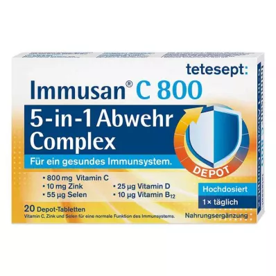 Tetesept Immusan C 800 5 en 1 tabletas complejas de defensa, 20 st